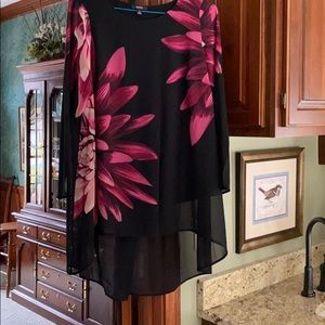 Alfani high low sheer blouse with lining 1X
